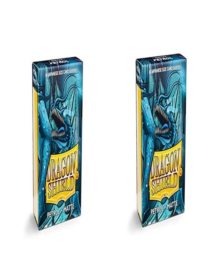 dragon shield 2 Packs Dragon Shield Matte Mini Japanese Petrol 60 ct Card Sleeves Value Bundle! … - Image 1